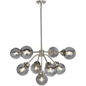 Loops 9 Bulb Chandelier Light - Polished Nickel - Interior Loops 9 Bulb Chandelier Light - Polished Nickel - Interior