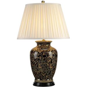 Loops Large Porcelain Table Lamp Cream Double Pleat Shade - Table Lamp Loops Large Porcelain Table Lamp Cream Double Pleat Shade - Table Lamp