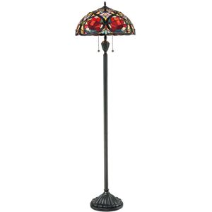 Loops Vintage Bronze Tiffany Floor Lamp - 2 Bulb - E27 100W Loops Vintage Bronze Tiffany Floor Lamp - 2 Bulb - E27 100W