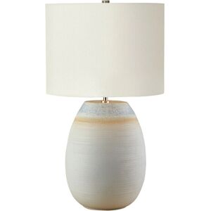 Loops Model 610mm Ceramic Base Linen Shade Blue and Sand LED E27 60W - Table Lamp Loops Model 610mm Ceramic Base Linen Shade Blue and Sand LED E27 60W - Table Lamp