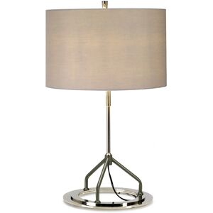 Loos Table Lamp Grey Shade White Highly Polished Nickel Finish LED E27 - Table Lamp Loos Table Lamp Grey Shade White Highly Polished Nickel Finish LED E27 - Table Lamp