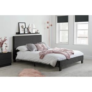 Birlea Beda King Size Bed - Black Crushed Velvet - Bed Birlea Beda King Size Bed - Black Crushed Velvet - Bed