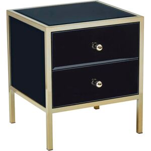 Birlea Fenwick Black & Gold 2 Drawer Bedside - Bedside Table Birlea Fenwick Black & Gold 2 Drawer Bedside - Bedside Table