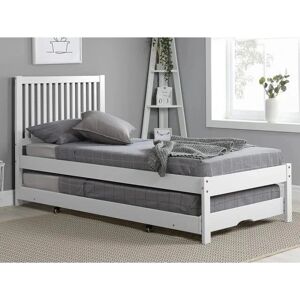 Birlea White Guest Bed Frame with Trundle - Single, Wooden, Buxton Birlea White Guest Bed Frame with Trundle - Single, Wooden, Buxton