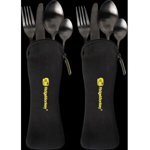 Ridgemonkey Compact Silver Black Cutlery Set - Cutlery Set Ridgemonkey Compact Silver Black Cutlery Set - Cutlery Set