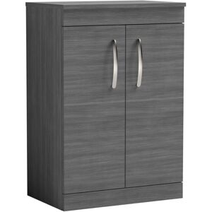 Nuie Athena Anthracite Grey 600mm Vanity Unit & Worktop - Bathroom Furniture Nuie Athena Anthracite Grey 600mm Vanity Unit & Worktop - Bathroom Furniture
