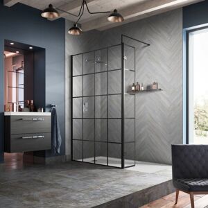 Hudson Reed 1000mm Abstract Grid Wet Room Screen - Wet Room Screen Hudson Reed 1000mm Abstract Grid Wet Room Screen - Wet Room Screen