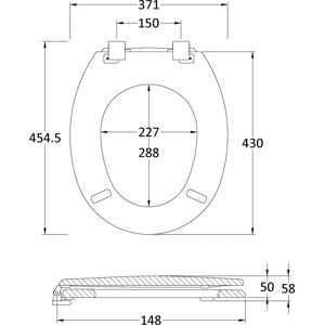 Balterley - Traditional Wooden Bottom Fix - White - Bathroom Hardware Balterley - Traditional Wooden Bottom Fix - White - Bathroom Hardware