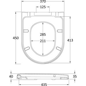 Balterley - Luxury D Shape Top Fix Soft Close - White - Toilet Seat Balterley - Luxury D Shape Top Fix Soft Close - White - Toilet Seat