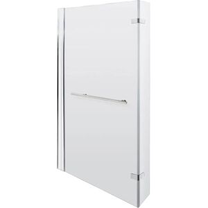 Balterley Chrome 6mm Safety Glass Bath Screen - Reversible L-Shaped - Hinged Return Balterley Chrome 6mm Safety Glass Bath Screen - Reversible L-Shaped - Hinged Return
