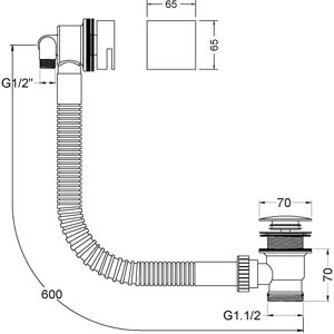 Balterley - Modern Bath Filler - 70mm x 600mm - Bath Filler Balterley - Modern Bath Filler - 70mm x 600mm - Bath Filler
