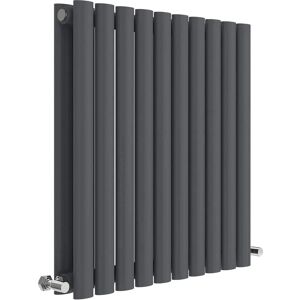 Hudson Reed Revive Double Designer Horizontal Radiator - Anthracite - 600mmx586mm - Heating Hudson Reed Revive Double Designer Horizontal Radiator - Anthracite - 600mmx586mm - Heating