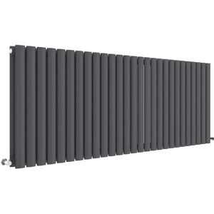 Nuie Horizontal Designer Radiator Double Panel Anthracite Grey - Radiator Nuie Horizontal Designer Radiator Double Panel Anthracite Grey - Radiator