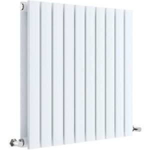 Hudson Reed Sloane Double Horizontal Radiator - 600x586mm - Satin White Hudson Reed Sloane Double Horizontal Radiator - 600x586mm - Satin White