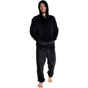 CityComfort Pijamas de fleece pretos XL CityComfort Pijamas de fleece pretos XL