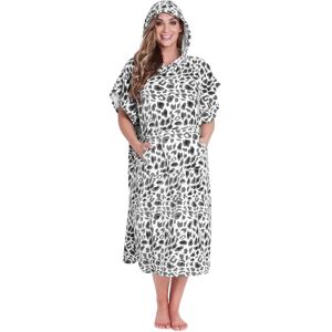 CityComfort Grey Leopard Print Hooded Poncho - Adult Waterproof Towel Wrap CityComfort Grey Leopard Print Hooded Poncho - Adult Waterproof Towel Wrap