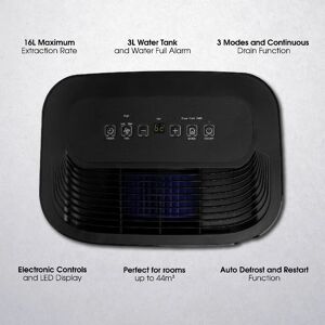 Abode ADH1601B - Black - Dehumidifier Abode ADH1601B - Black - Dehumidifier