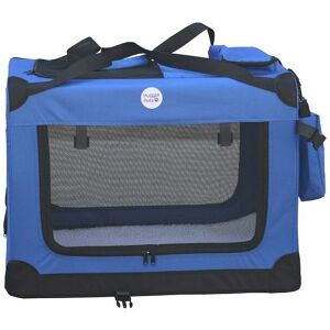 HugglePets Fabric Crate Foldable Pet Carrier - Blue - Large - Pet Carrier HugglePets Fabric Crate Foldable Pet Carrier - Blue - Large - Pet Carrier