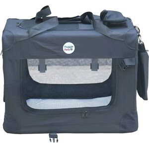 HugglePets Foldable Pet Carrier - Black, X-Large - Pet Carrier HugglePets Foldable Pet Carrier - Black, X-Large - Pet Carrier