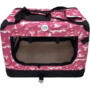 HugglePets Pink Camo Small Foldable Dog Crate with Mat & Treat Bag - Pet Carrier HugglePets Pink Camo Small Foldable Dog Crate with Mat & Treat Bag - Pet Carrier