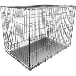 HugglePets - Dog Cage - Silver - Medium - Cage HugglePets - Dog Cage - Silver - Medium - Cage
