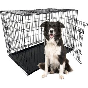 HugglePets Silver XX-Large Dog Cage - Metal Tray HugglePets Silver XX-Large Dog Cage - Metal Tray