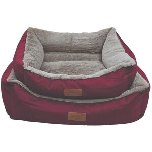 HugglePets - Lux Plush Dog Lounger - Red - Dog Lounger HugglePets - Lux Plush Dog Lounger - Red - Dog Lounger