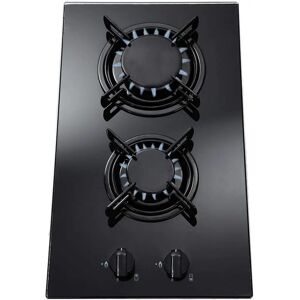 SIA GHG302BL 30cm 2 Burner Black Glass On Gas Domino Hob With Enamel Pan Stands SIA GHG302BL 30cm 2 Burner Black Glass On Gas Domino Hob With Enamel Pan Stands