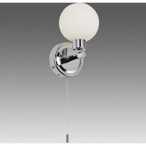 Knightsbridge Single G9 Wall Light - Frosted Round Glass - Chrome - IP44 - 25W Knightsbridge Single G9 Wall Light - Frosted Round Glass - Chrome - IP44 - 25W