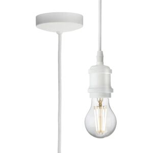 Knightsbridge Vintage E27 1.8m Pendant Light Set - White Matte Knightsbridge Vintage E27 1.8m Pendant Light Set - White Matte