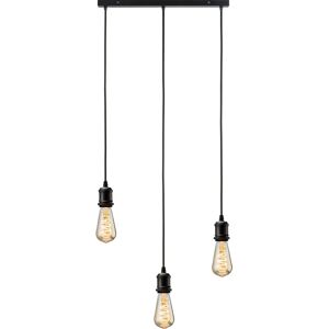 Knightsbridge CALLA Vintage Pendant Light - 3 Light Bar Black - E27 Knightsbridge CALLA Vintage Pendant Light - 3 Light Bar Black - E27