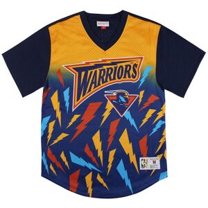 Mitchell & Ness Golden State Warriors Winnende Shot Mesh V-Hals T-Shirt - Marineblauw - Maat S Mitchell & Ness Golden State Warriors Winnende Shot Mesh V-Hals T-Shirt - Marineblauw - Maat S