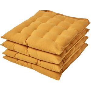 Homescapes Mustard Yellow Seat Pad Set - 40x40cm Homescapes Mustard Yellow Seat Pad Set - 40x40cm