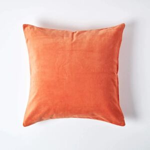 Homescapes Burnt Orange Cotton Velvet Cushion Cover - 40cm x 40cm Homescapes Burnt Orange Cotton Velvet Cushion Cover - 40cm x 40cm