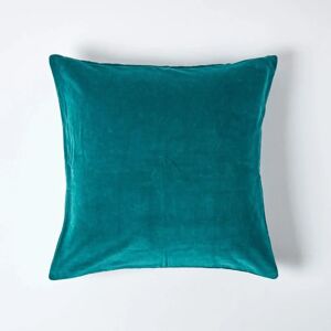 Homescapes Cotton Velvet Cushion Cover - Teal Green 60x60 cm - Cushion Cover Homescapes Cotton Velvet Cushion Cover - Teal Green 60x60 cm - Cushion Cover