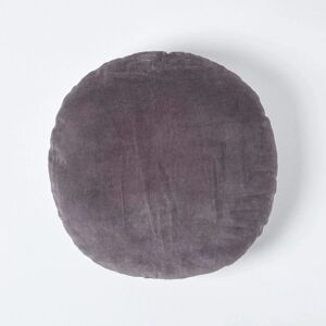 Homescapes Dark Grey Cotton Velvet Cushion - Cushion Homescapes Dark Grey Cotton Velvet Cushion - Cushion