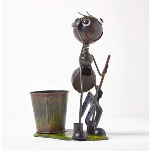 Homescapes Metal Ant with Garden Fork and Flower Pot - Garden Ornament Homescapes Metal Ant with Garden Fork and Flower Pot - Garden Ornament