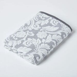 Homescapes Damask Turkish Cotton 600 GSM Silver Bath Towel Homescapes Damask Turkish Cotton 600 GSM Silver Bath Towel