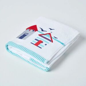 Homescapes White and Blue Beach Hut Towel - Nautical Beach Towel Homescapes White and Blue Beach Hut Towel - Nautical Beach Towel