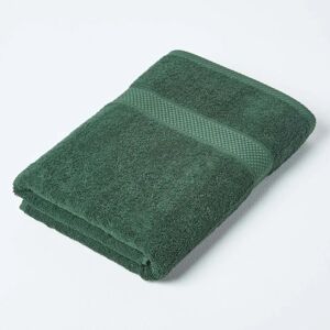 Homescapes Turkish Cotton Bath Towel - Dark Green - 500 GSM Homescapes Turkish Cotton Bath Towel - Dark Green - 500 GSM