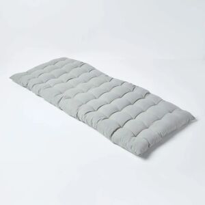Homescapes Grey Cotton Bench Seat Pad Cushion - 2 Seater Homescapes Grey Cotton Bench Seat Pad Cushion - 2 Seater