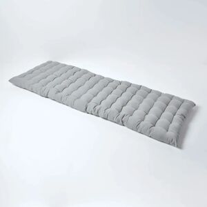 Homescapes Grey Cotton Bench Seat Pad Cushion - 3 Seater Homescapes Grey Cotton Bench Seat Pad Cushion - 3 Seater