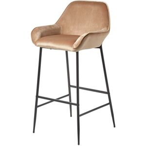 Homescapes Eton Velvet Champagne Bar Stool - Bar Chair Homescapes Eton Velvet Champagne Bar Stool - Bar Chair