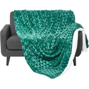 Homescapes Emerald Green Geometric Triangle Velvet Throw - Throw Homescapes Emerald Green Geometric Triangle Velvet Throw - Throw