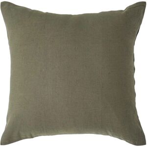 Homescapes Khaki Green Linen Pillowcase - Euro 60x60cm Homescapes Khaki Green Linen Pillowcase - Euro 60x60cm