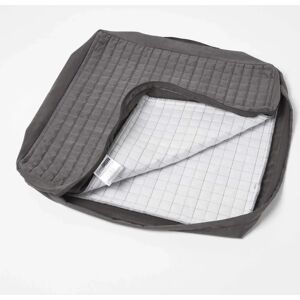 Homescapes Grey Quilted Faux Suede Armchair Booster Cushion - 50cm x 50cm Homescapes Grey Quilted Faux Suede Armchair Booster Cushion - 50cm x 50cm