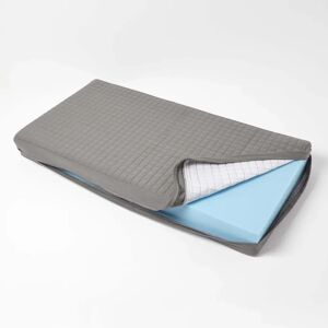 Homescapes Charcoal Grey 100x50x10cm Quilted Orthopaedic Booster Cushion Cover Homescapes Charcoal Grey 100x50x10cm Quilted Orthopaedic Booster Cushion Cover