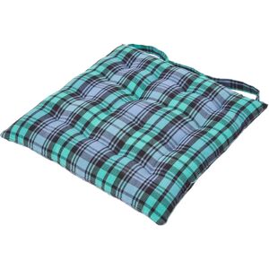 Homescapes Green Tartan Seat Cushion with Ties - Seat Cushion Homescapes Green Tartan Seat Cushion with Ties - Seat Cushion
