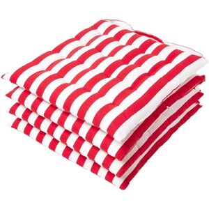 Homescapes Red Stripe Seat Pad Set of 4 - Seat Pad Homescapes Red Stripe Seat Pad Set of 4 - Seat Pad