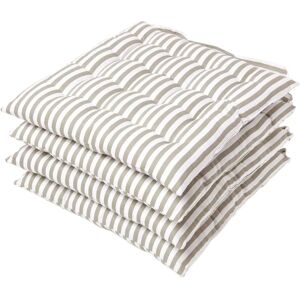 Homescapes Grey Stripe Seat Pad - Seat Pad, 40x40cm, Set of 4 Homescapes Grey Stripe Seat Pad - Seat Pad, 40x40cm, Set of 4